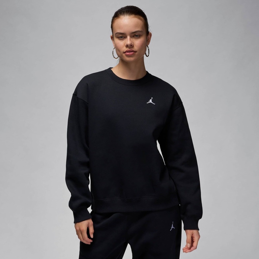 Jordan Womens Brooklyn Fleece Crewneck Sweatshirt Black FV7074-010 Small NWT